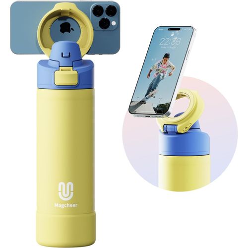 Magcheer 24oz Gourde Sport Magnétique Bouteille Isotherme Étanche Trépied Avec Angles Ajustables Garde Le Froid Pendant 24 Heures Pour Fitness Et Sports De Plein Air(Violet)