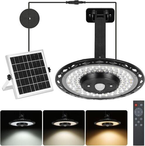 Lampe Solaire Interieur Avec Détecteur De Mouvement 228led Suspension Solaire Exterieur 3 Températures De Couleur Eclairage Solaire Exterieur Avec Telecommande Ip65 Étanche