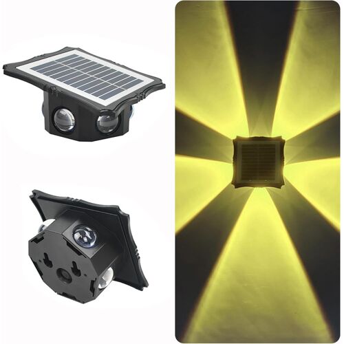 Applique Murale Solaire D'extérieur Led Pour Extérieur - Applique Murale Led Up And Down - 2 Modes Ip65 - Étanche - Sans Fil - Pour Jardin, Chemin, Balcon, Terrasse, Chemin, Garage