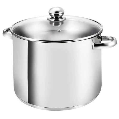 Cocotte Haute - Kopf - Gigant - Inox Poli-Miroir - Couvercle En Verre - 12,5 Litres