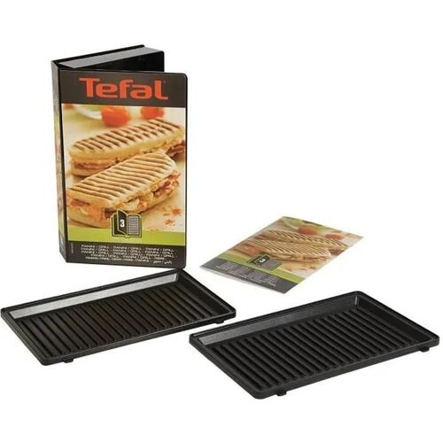 TEFAL Snack Collection Accessoires Plaques Grill Panini + Livre de recette - XA8003