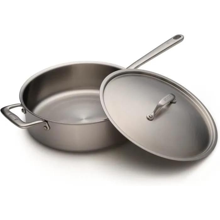 Sautoir En Acier Inoxydable 28 Cm, Sauteuse Avec Couvercle