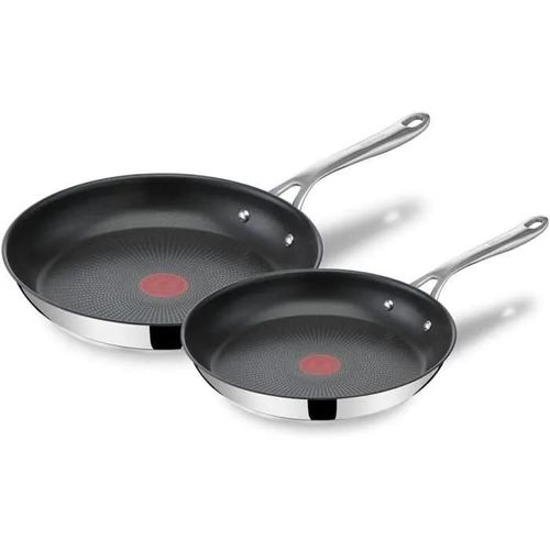 Poêles - Tefal - Jamie Oliver Cook's Direct - 24/28 Cm - Acier Inoxydable - Antiadhésif Renforcé