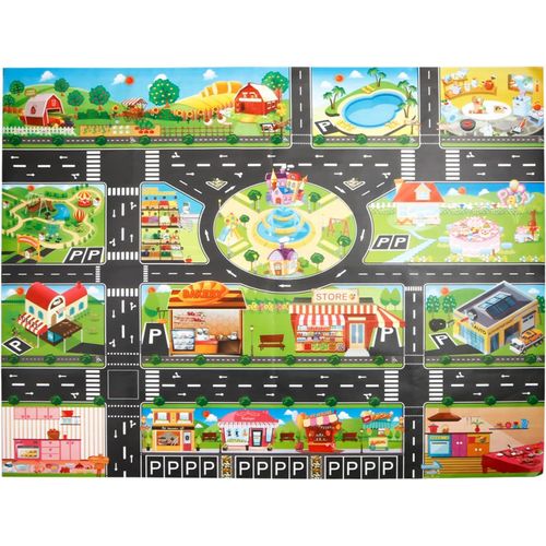 GJFTY-PVC Tapis de jeu en(39*51in/100*130cm) tapis de jeu pour enfants, tapis de jeu en plastique, tapis de jeu étanche, idéal pour jouer avec des voitures et des jouets