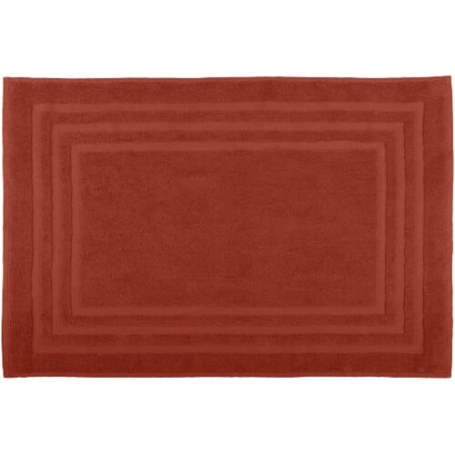 Tapis de Bain - Taille 45x70 cm - 100% Coton Bio - Couleur Terracotta - Modèle Lagune - Linge pour la Maison - Doux et Confortable - Idéal pour la Salle de Bain