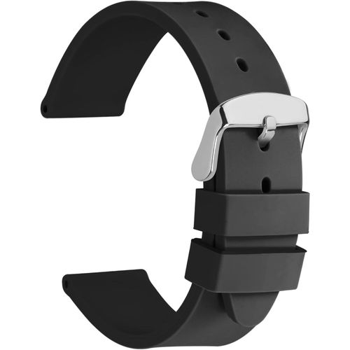 Cauc-Léger Bracelets De Montre En Caoutchouc De Silicone, Boucle En Acier Inoxydable, 16mm 18mm 20mm 22mm 24mmm