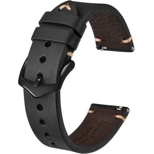 Cauc-Bracelets De Montre Pour Homme, Bracelets En Cuir Cousus À La Main, Dégagement Rapide, 18mm 20mm 22mm