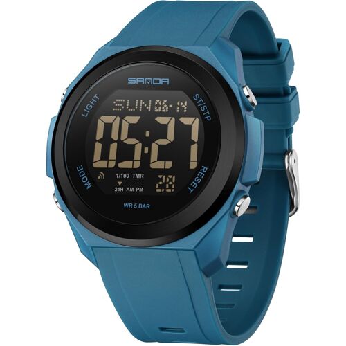 Montre De Sport Numérique Pour Homme-Montre Militaire Étanche-Grand Cadran-Style Décontracté Et Lumineux-Chronomètre.[J442]