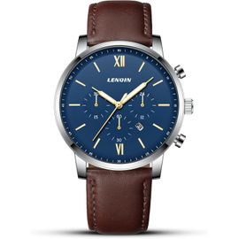 Tianyi-Montres Pour Hommes Montres Analogiques À Quartz Avec Bracelets En Cuir Montres-Bracelets Étanches 30m Pour Hommes Avec Date Automatique Cadeau Élégant Pour Hommes