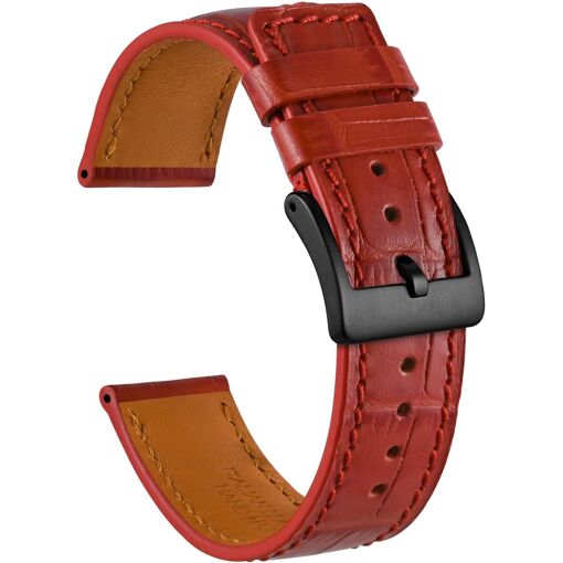 Bracelet De Montre ZRC En Cuir Veau Grain Alligator - 22 Mm - Marron - Neuf