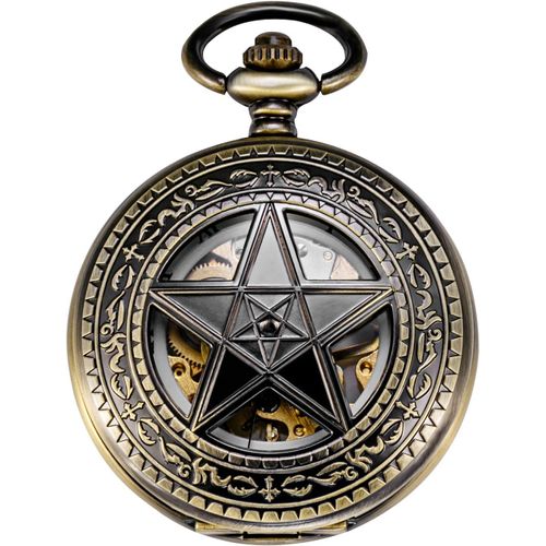 Fdjhy-Montre Gousset Mecanique Montres Poche Steampunk Squelette Rétro Pendentif Montre Gousset Dore