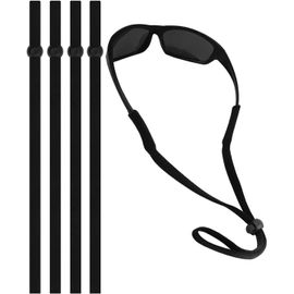 Cordons Lunettes 5 Cordons à Lunettes Ajustables Sans Queue - Noir, Universel Homme/Femme/Enfant, Sport Attache Lunettes Homme