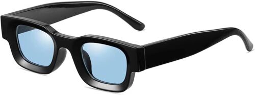 Lunettes de soleil rectangulaires polarisées rétro avec cadre carré pour homme et femme Protection UV 400