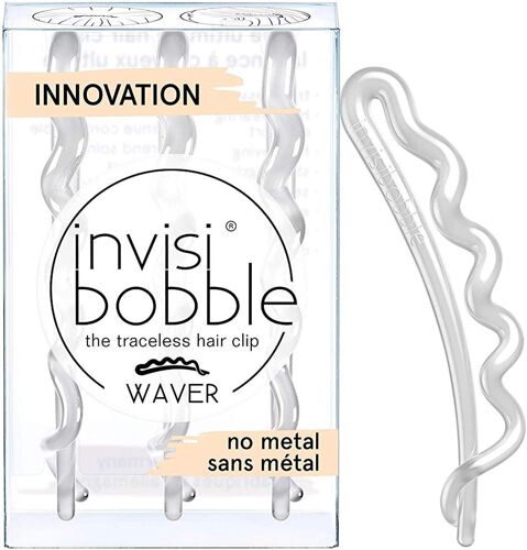 Invisibobble Waver Pince À Cheveux Transparente Crystal Clear X3 I Barettes À Cheveux Pour Femme Et Fille I Grand Confort Avec Forte Tenue I Hair-Tech 