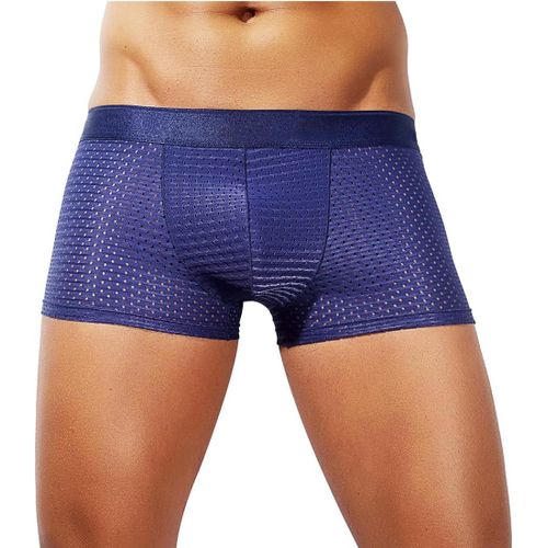 Tzf-Boxer Homme Respirant Maille Shorties Soie Glacée Transparence Sexy Sous-Vêtement Ultra Cool Et Confortable Caleçons