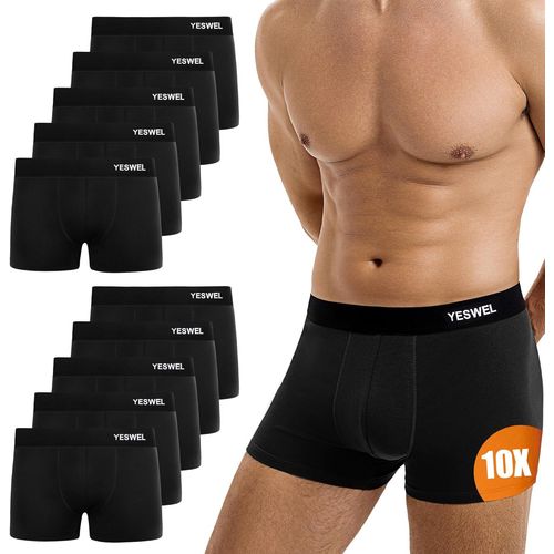 Tzf-Boxer Homme Lot De 10,Coton Calecon,Doux Et Respirant,Sans Étiquette Sous-Vêtement,Avec Ceinture Élastique (S - 4xl)