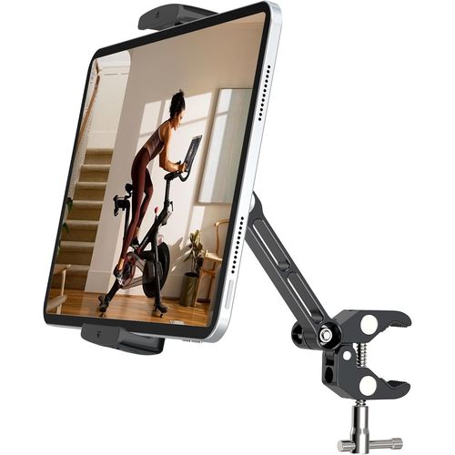 Uiiuy-Support De Tablette Pour Vélo Spin Bike, Pince De Montage En Aluminium Pour Vélo Fixe, Tapis De Course, Poussette, Vélo D'intérieur Peloton, Elliptique, Compatible Avec Tablettes De 4 À 13