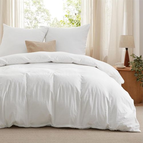 Tianyi-Housse De Couette 230 X 220 Cm Blanc Avec 2 Taies D'oreiller 50 X 75