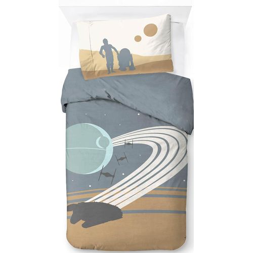 Tianyi-Star Wars Millennium Falcon Death Star 100% Coton Ensemble Housse De Couette Lit Simple \U2013 Comprend Une Taie D`Oreiller 50 X 70 Cm