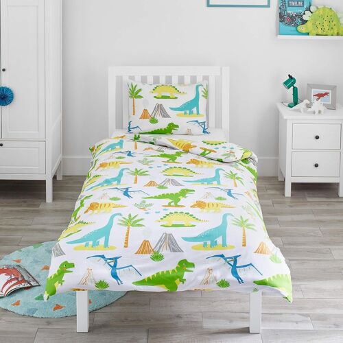 Sjzg-- Housse De Couette Et Taie D`Oreiller Enfant Garçons Et Filles - Dinosaure - Imprimé Jurassic Dino - Parure De Lit Pour Junior, Bas Âge, Bébé - 120 X 150 Cm