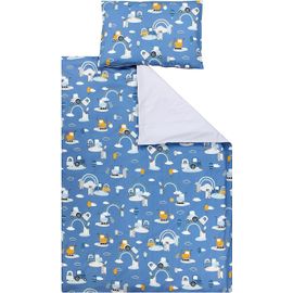Uiiuy-Ensemble De Linge De Lit Pour Enfants 2 Pièces, Tracteurs/Arcs-En-Ciel/Bleu/Gris, 120x90 Cm