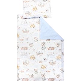 Uiiuy-Ensemble De Linge De Lit Pour Enfants 2 Pièces, Animaux Sur Les Nuages/Bleu, 135x100 Cm