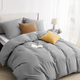 Tianyi-Parure De Lit En Microfibre Avec Housse De Couette De 80 X 80 Cm Et Taie D'oreiller Gris 135 X 200 Cm