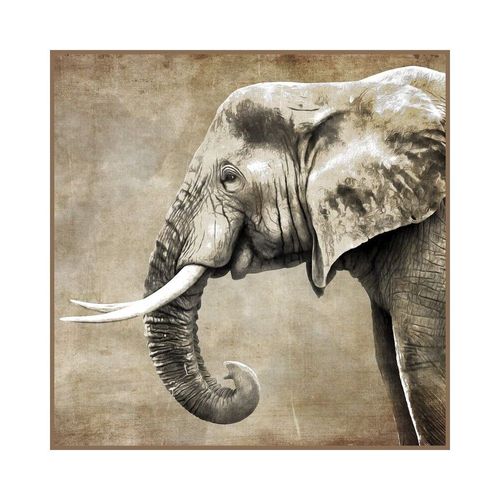 Carré Simili Cuir 44x44 Cm Éléphant