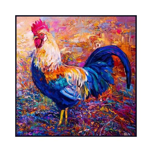 Carré Simili Cuir 44x44 Cm Coq