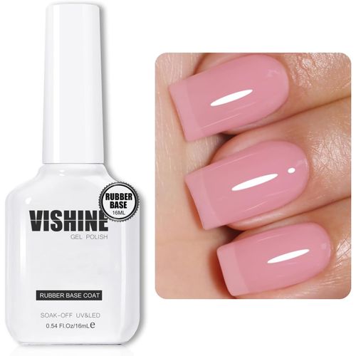 Rubber Base 5 En 1 Rubber Builder Rose, 16ml Bubble Pink Vernis Semi-Permanent Gel Vernis À Ongles Uv Led Gel Polish Renforcement Et Réparation De Manucure Nail Art #067 