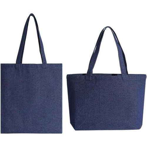 KAWOQ-Sac de courses avec fermeture éclair - Sac en coton non imprimé - Grand sac de transport en tissu à peindre - Sac de voyage