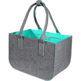 GJHGF-Sac de courses en feutre,Sac de courses pliable,Grand sac de transport,Poignée solide avec fermeture,Panier à provisions avec poche intérieure,Sac en feutre pour faire du shopping,Bois de chemi