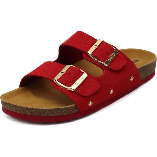 Utigh-Mules Femme Boucle Mules Et Sabots Femme Bout Ouvert Cuir Été Plates En Liège Sandales