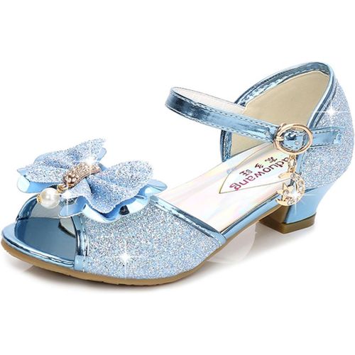 Utigh-Babies Fille Chaussure À Talon Enfant Ballerine Princesse Avec Paillettes Noeud Papillon Chausson Maryjane Princesse Chaussures À Talons Hauts Enfants Party Pompes