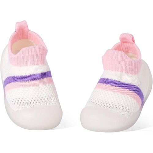 Utigh-Chaussons Chaussettes Bébé Garçons Filles Chaussures Premier Pas Bébé Chaussettes Doux Respirant Avec Semelle Souple Antidérapante En Caoutchouc Pour Bébé 6 24 Mois