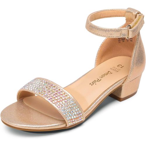 Utigh-Kids Sandales Filles Avec Talon Bloc Stable Sandale Scintillante Avec N?uds Interchangeables Confortable Pour Enfants Sdsd2320k