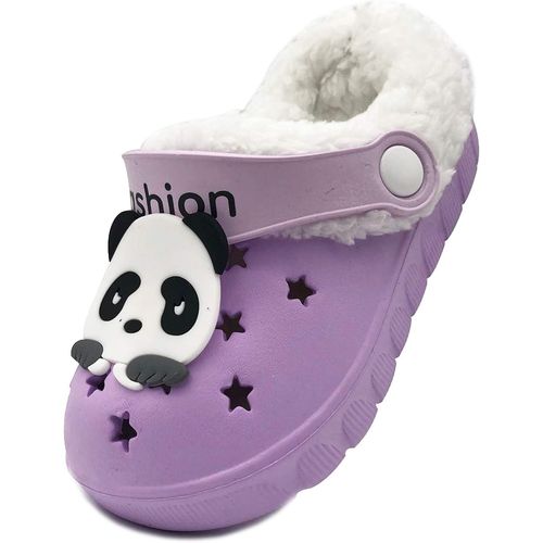 Utigh-Enfant Hiver Sabots Garçon Fille Fourrure Doublée Pantoufles Chaud Antidérapant Chaussures De Jardin Douce Mules Chaussures Premiers Pas Bébé Intérieur Et Extérieur