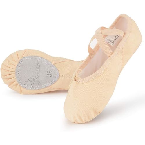 Utigh-Chaussure De Ballet Toile Classique Ballerine Demi Danse Chaussures Pilates Yoga Gymnastique Chaussons Split Plate Pour Filles Femmes Eu 23-44(Veuillez Choisir Une Taille Plus Petite)