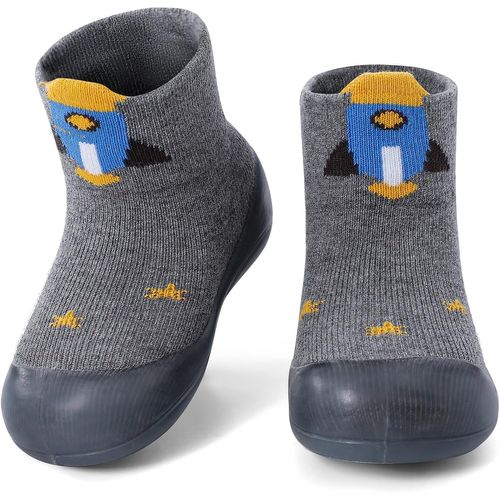 Utigh-Chaussure Bébé Garçon Fille Chaussures Premiers Pas Chausson Souple Semelle Caoutchouc Antidérapant
