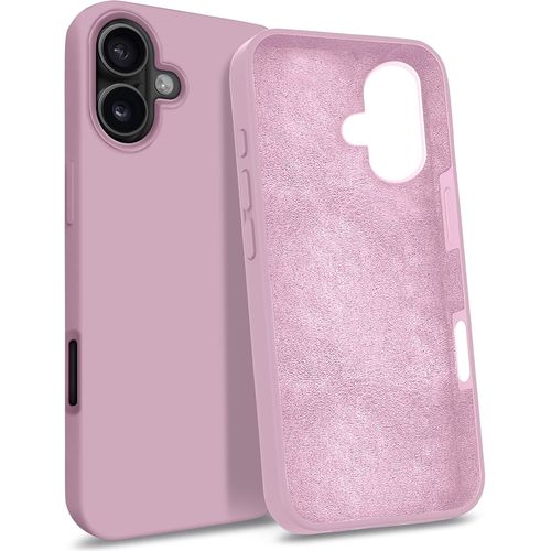 Eryi-Coque Compatible Avec Iphone 16 - [ 3 Layer Case ] Protection Rigide Anti Choc Avec Doublure Microfibre - Rose