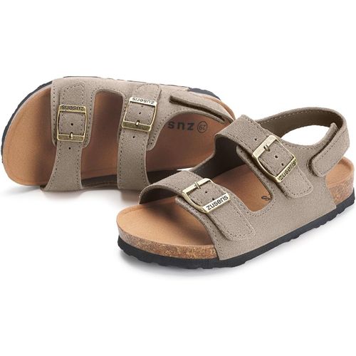 Utigh-Sandales En Daim Pour Enfants Été Antidérapant Sandales En Liège Chaussons Réglables Garçons Fille