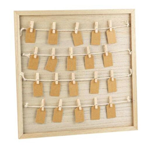 PRÉSENTOIR PLAN DE TABLE BOIS ÉTIQUETTE PINCE 40CM
