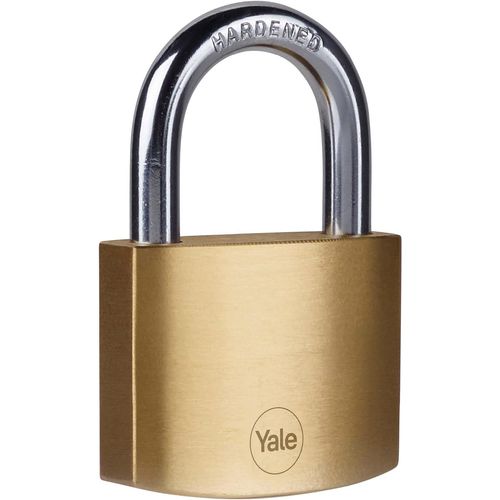 KALANKA-Y110B/50/126/1 - Cadenas laiton 50 mm, anse acier cémenté, 3 clés - Pour Casier Scolaire Ecole, Vestiaire de Sport, Boîte à Outils, Armoire,, 50mm