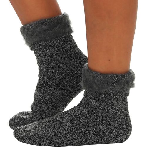 Kjakl-Chaussettes Thermiques Mega Pour Homme Et Femme Chaussettes D'hiver Chaudes Chaussettes De Travail Jusqu'à -25 °C Froid / 5, Gris Foncé, 35-38