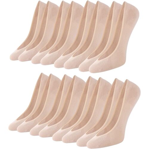 Jexnovashop-Lot De 8 Paires Chaussette Femme Invisibles, Chaussettes Basse Courtes Protège-Pied Pour Femmes Socquettes Respirantes De Ballerine Avec Bandes Antidérapantes En Silicone En Coton