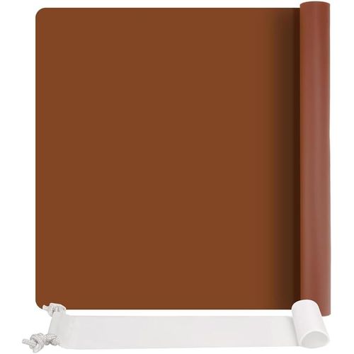 Kjakl-Tapis Silicone 70x50 Cm, Tapis Silicone Resine Epoxy, Antiadhésif Tapis En Silicone Pour Resine Epoxy, Résistant À La Chaleur Antidérapant Tapis De Table Pour Fabrication(Brun)