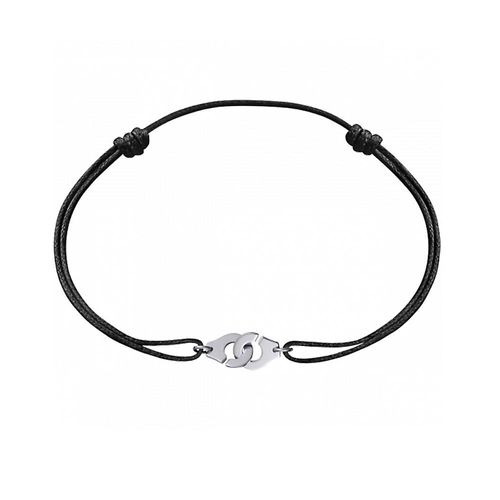 Collier Menottes En Argent Sur Cordon