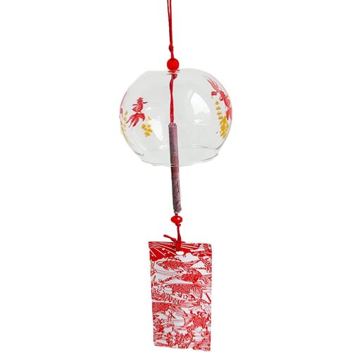 Mevronisshop-Carillons Éoliens Japonais, Carillons Éoliens En Verre, Carillons Éoliens En Verre Rouge, Pour La Décoration De La Maison, Carillons Éoliens Suspendus Pour La Décoration Intérieure De La