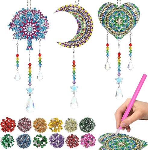 Diamond Painting Carillon À Vent Carillon Diy Enfant Kit Diamond Painting Carillon À Vent Attrape Soleil 5d Diamant Peinture Activite Manuelle Cadeau Fille Pour Fête Cadeau Decoration Jardin Noël