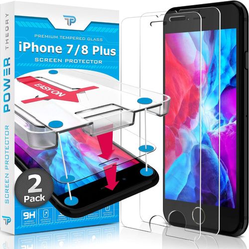 CAUC-Verre Trempé iPhone 7 Plus/iPhone 8 Plus - Protection Ecran [2 Pièces] Anti-Rayure, Film sans Bulles d'air, Vitre Ultra Résistant Dureté 9H avec Kit d¿Installation d¿Appli Facile
